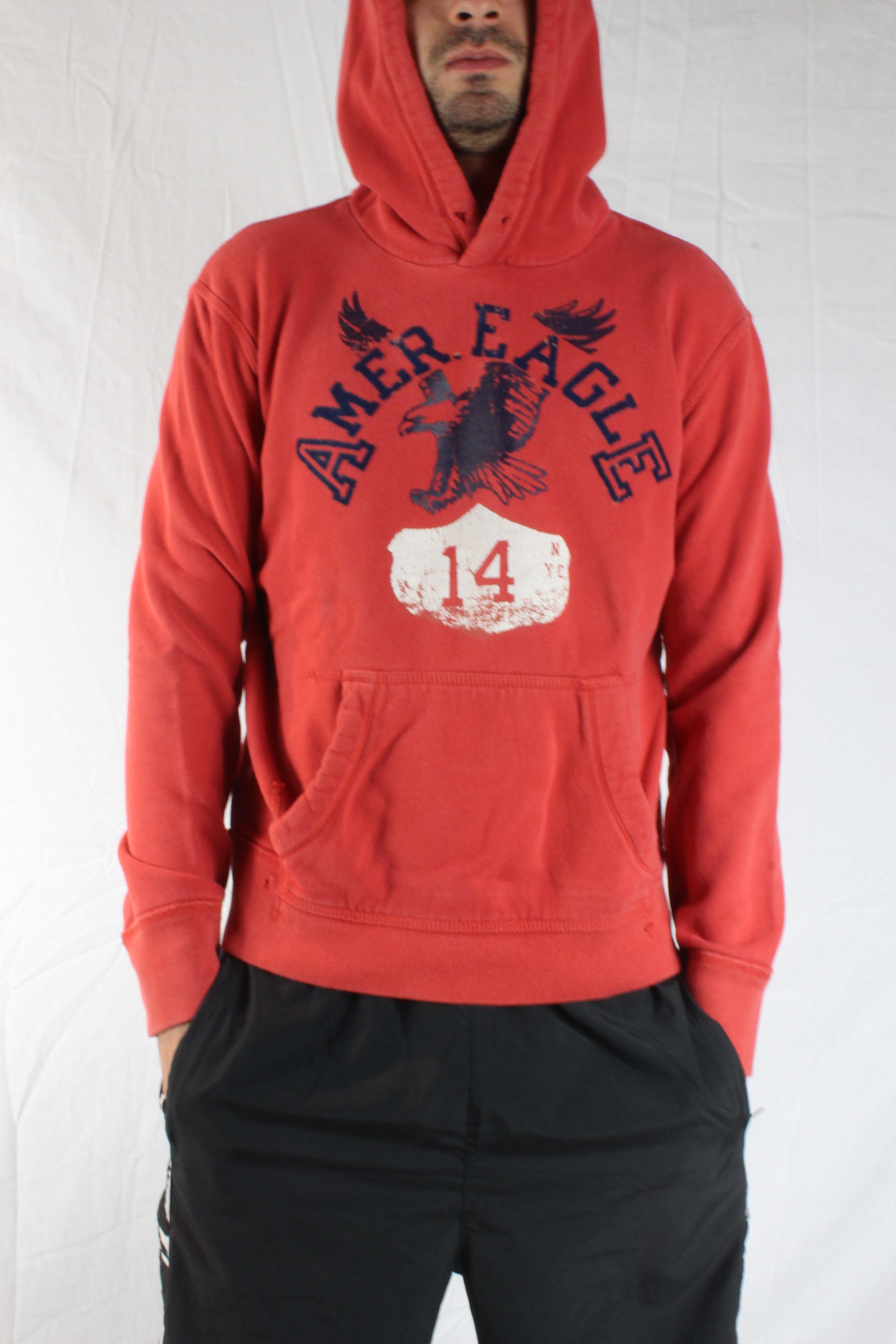 American Eagle Outfitters Red Unisex L/S Hoodie Hoody Winter Wear XS/TP | eBay