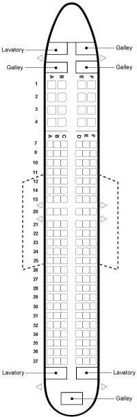 Boeing 737-800 16-144 configuration seat map